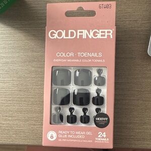Black Toenails - 24 Ready-to-Wear Gel Toenails
